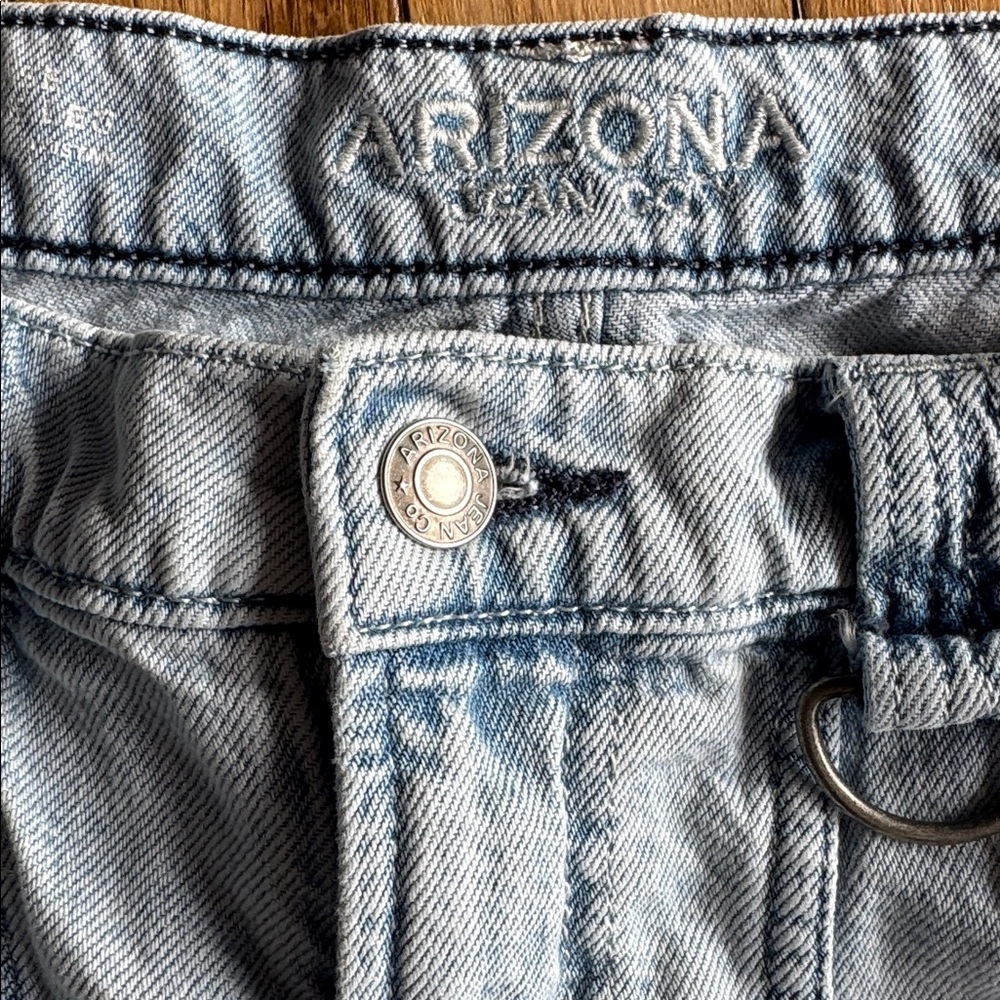 Arizona High Rise Wide Leg Light Blue Jean Denim - Picture 3 of 4